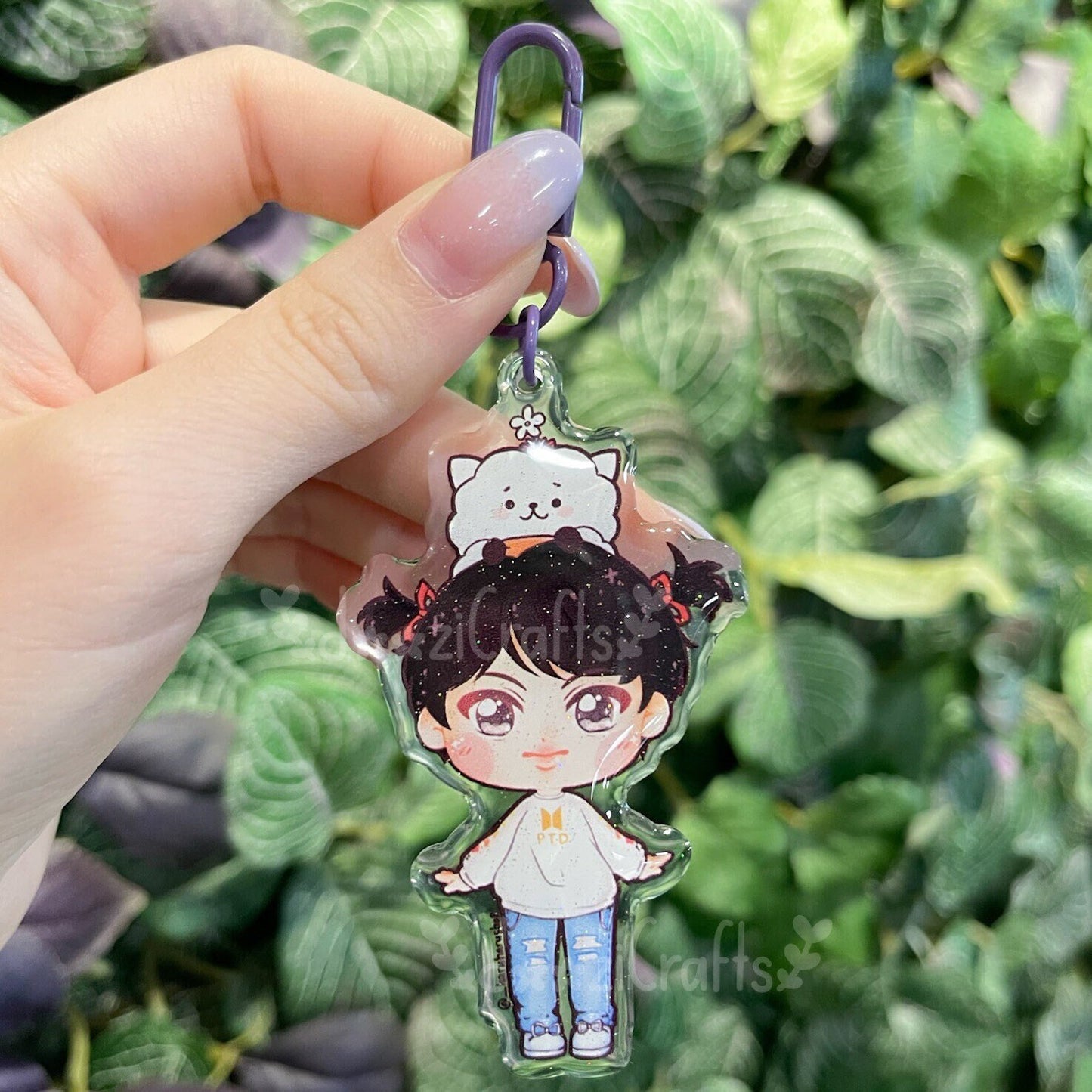 Jin Cute Pig tails outfit Keychain