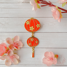 Load image into Gallery viewer, Sakura Lantern | Red | Spring Time Enamel Pin Collection
