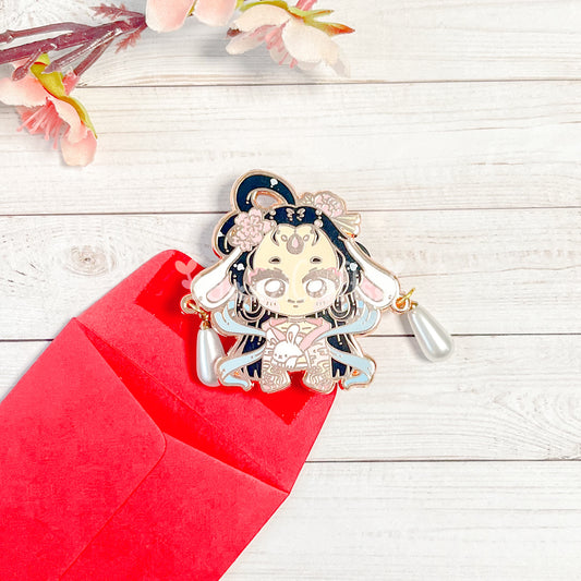 Jade Rabbit and Chang'e Moon Goddess Pin