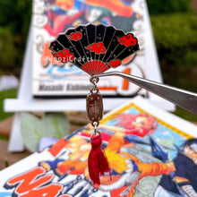 Load image into Gallery viewer, Anime Red Cloud Inspired Fan Enamel Pin
