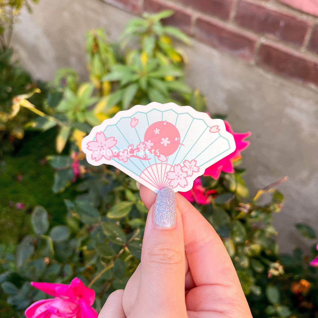 Sakura Fan Sticker